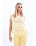 Yellow elegant blouse with ruffles MP28438 - Online store - Boutique